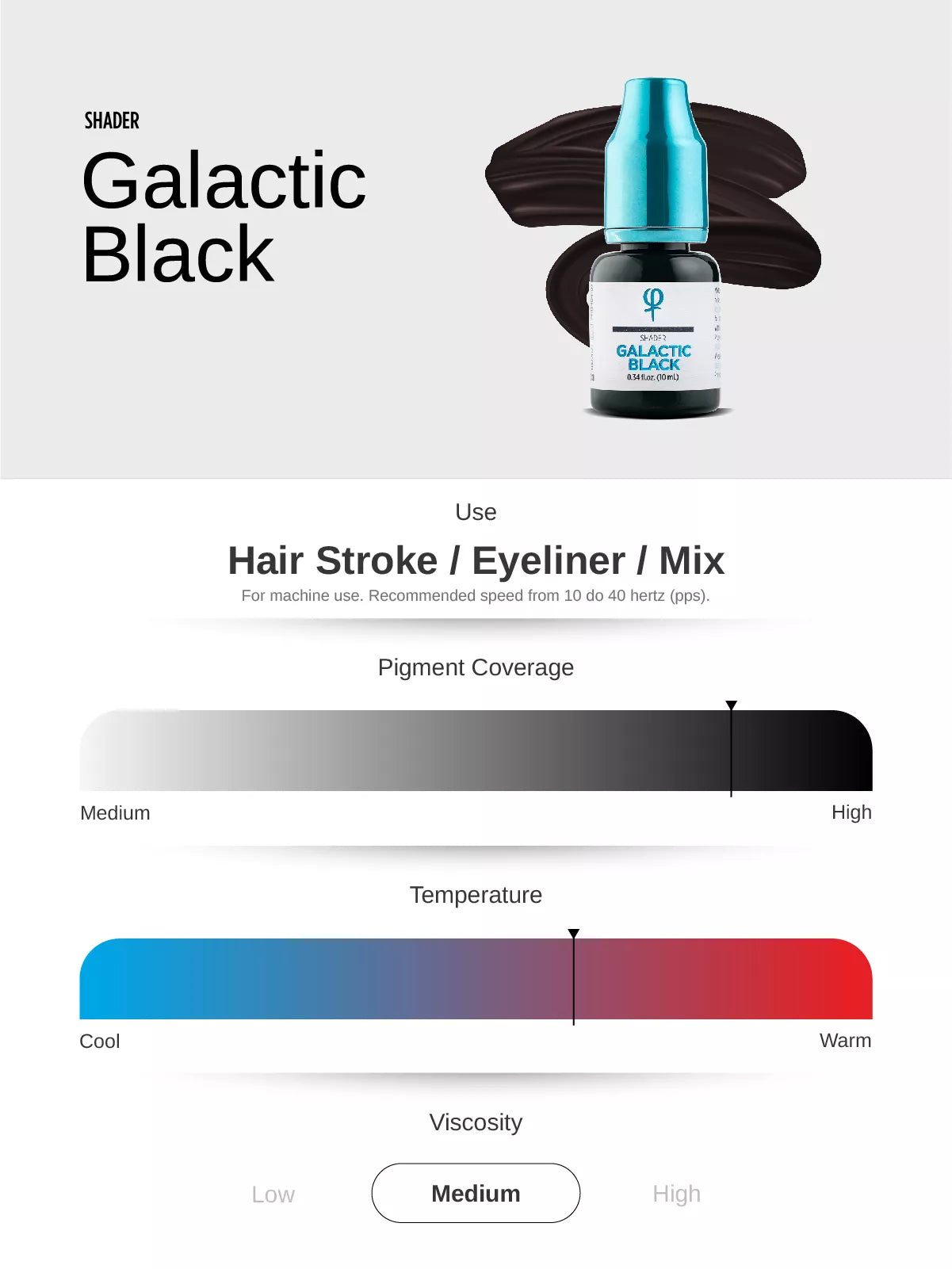 Galactic Black PMU Mix Shader Pigment 10ml