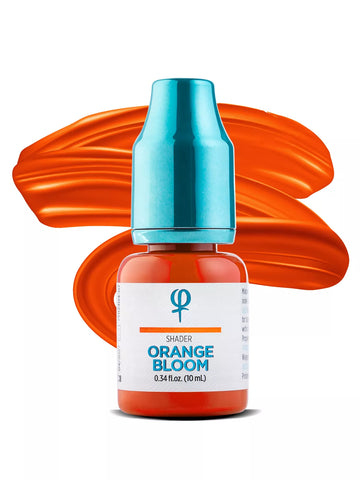 Orange Bloom organic PMU pigment for vibrant, customizable shades; ideal for color correction and enhancing warmth in brows, lips, and more.