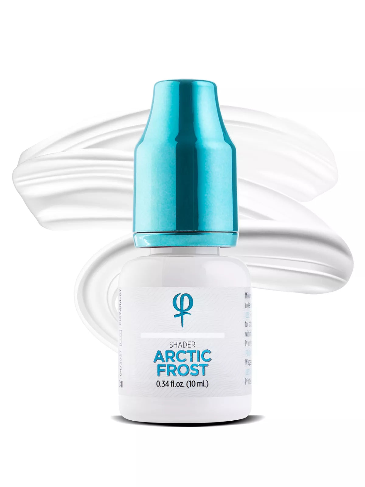 Bottle of Arctic Frost PMU white pigment for permanent makeup, ideal for blending, highlighting, and lightening shades in brows and lips.