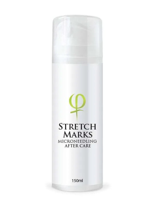 Phi Microneedling Stretch Marks After Care cream, formulated to reduce stretch marks, firm skin, and enhance microneedling results with natural extracts.