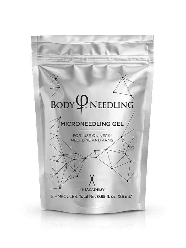 Phi Body Microneedling Gel – anti-aging hydration for hands, neck, and décolleté.